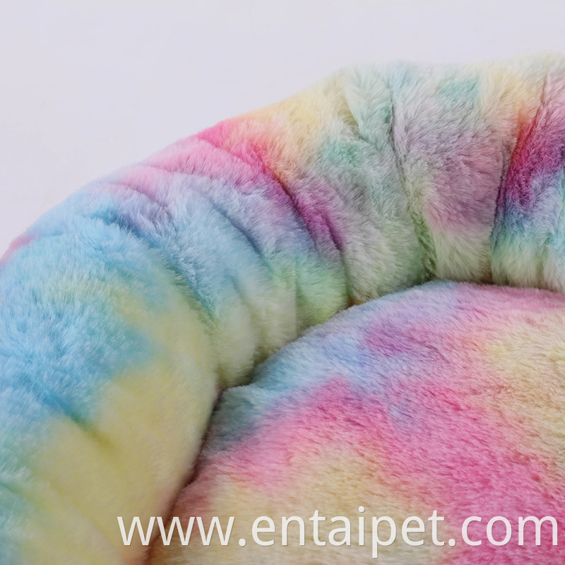 Colorful Dog Product Soft Luxury Plush Dog Cat Pet Bed
